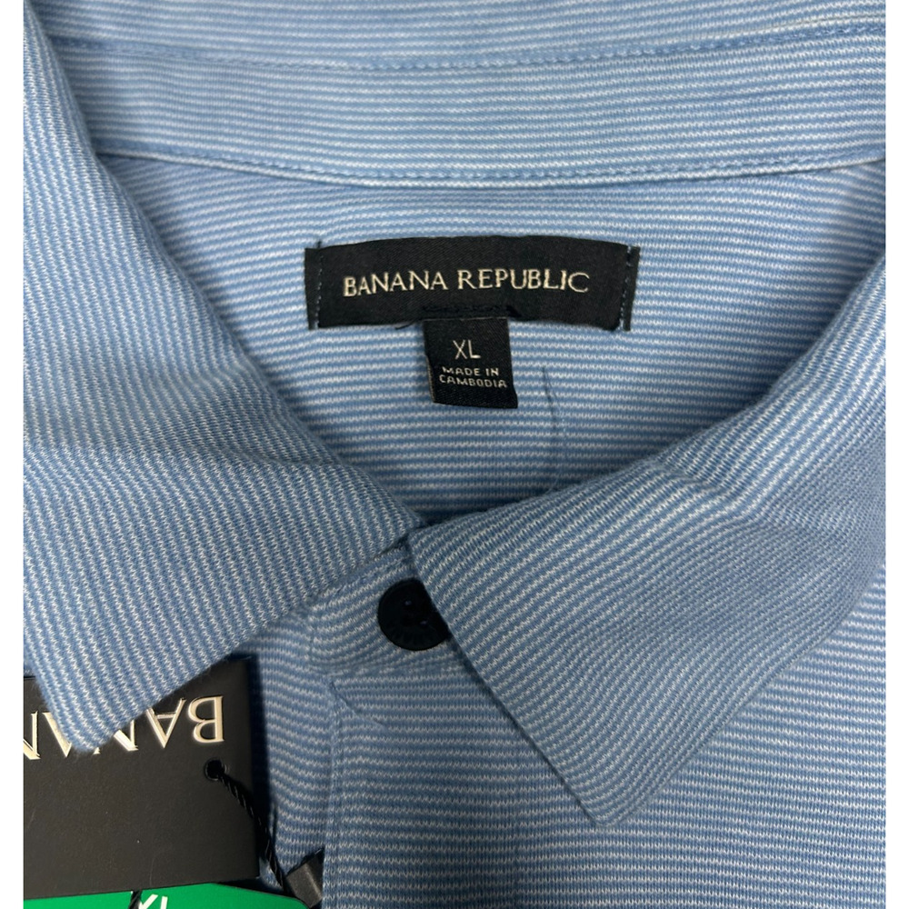 Banana Republic Men's Luxe Polo Shirt, Short Sleeve, Cotton, Blue, Size XL - Picture 9 of 9